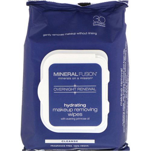 Mineral Fusion, Overnight Renewal, Hydrating Makeup Removing Wipes, 30 Towelettes فوائد