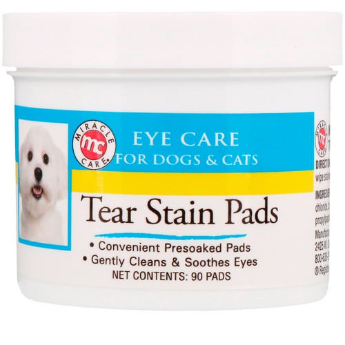 Miracle Care, Eye Care, Tear Stain Pads, For Dogs & Cats, 90 Pads فوائد