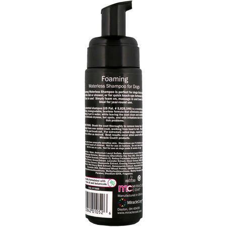 Miracle Care, Miracle Coat, Foaming Waterless Shampoo, For Dogs, Garden Fresh Scent, 7 fl oz (207 ml):منظف, مكيف