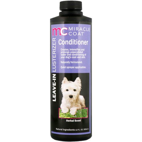 Miracle Care, Miracle Coat, Leave-In Lusterizer Conditioner, For Dogs, Herbal Scent, 12 fl oz (355 ml) فوائد
