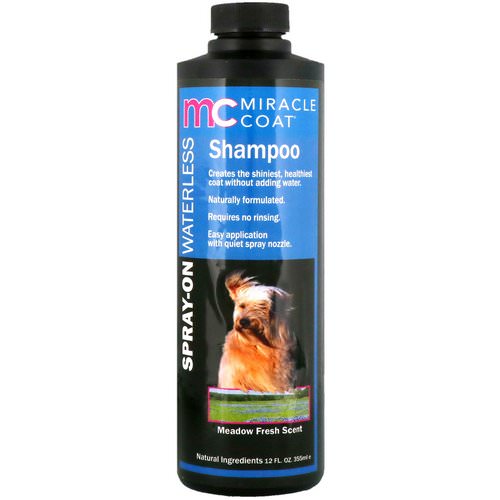 Miracle Care, Miracle Coat, Spray-On Waterless Shampoo, For Dogs, Meadow Fresh Scent, 12 fl oz (355 ml) فوائد