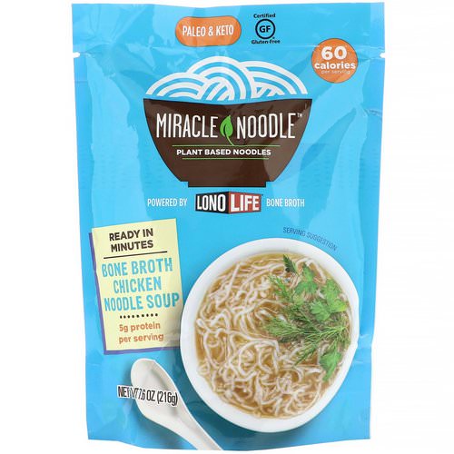 Miracle Noodle, Bone Broth Noodle Soup, Chicken, 7.6 oz (215 g) فوائد