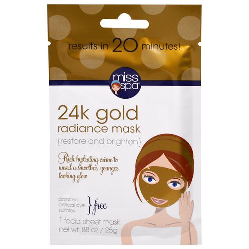 Miss Spa, 24k Gold Facial Sheet Mask, 1 Facial Mask فوائد