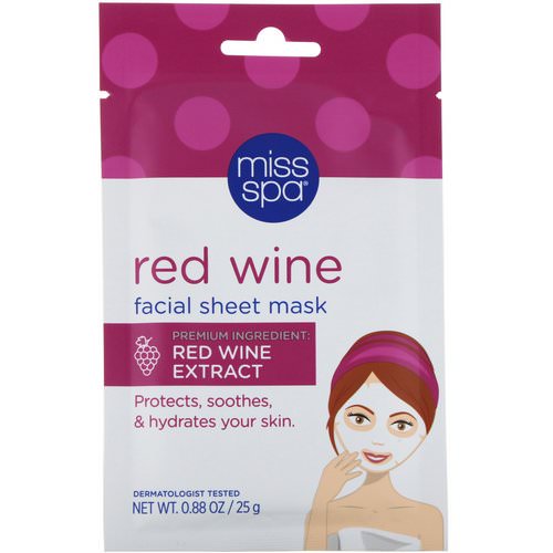 Miss Spa, Red Wine Facial Sheet Mask, 1 Mask فوائد