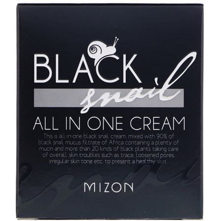 Mizon, Black Snail, All In One Cream, 2.53 fl oz (75 ml):مرطبات K-جمال, الكريمات