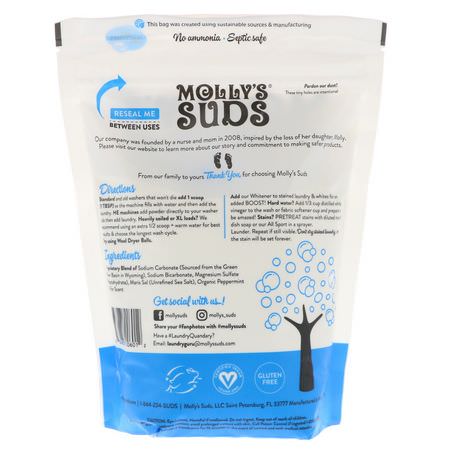 Molly's Suds, Laundry Powder, Ultra Concentrated, Peppermint, 70 Loads, 47 oz (1.33 kg):المنظفات, الغسيل