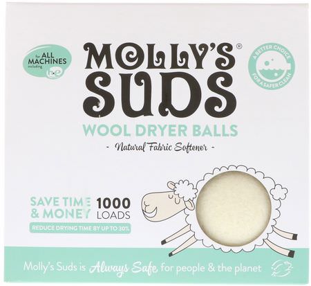Molly's Suds, Wool Dryer Balls, 3 Balls:التجفيف, مطهرات الأقمشة