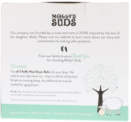 Molly's Suds Fabric Softeners Drying - التجفيف, مطهرات الأقمشة, الغسيل, التنظيف
