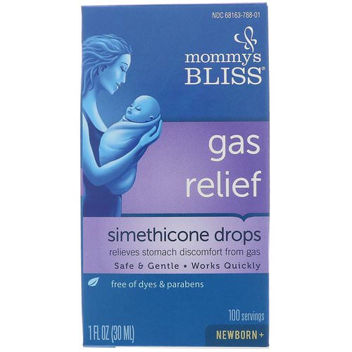 Mommy's Bliss, Gas Relief, Simethicone Drops, Newborn+, 1 fl oz (30 ml) فوائد