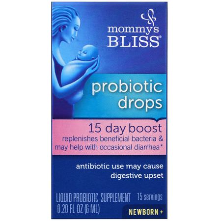 Mommy's Bliss, Probiotic Drops, 15 Day Boost, Newborn +, 0.20 fl oz (6 ml):بر,بي,تيك الأطفال, الصحة