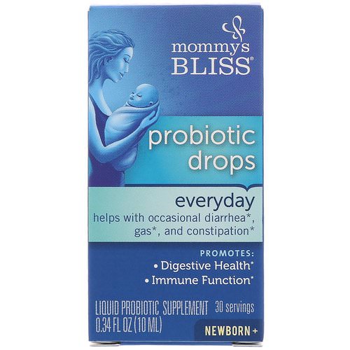 Mommy's Bliss, Probiotic Drops, Everyday, Newborn+, 0.34 fl oz (10 ml) فوائد