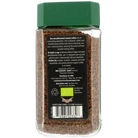 Mount Hagen, Organic Fairtrade Coffee, Instant, Decaffeinated, 3.53 oz (100 g):قه,ة ف,رية