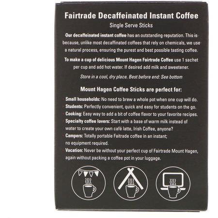 Mount Hagen, Organic Fairtrade Decaffeinated Instant Coffee, 25 Single Serve Sticks, 1.76 oz (50 g):قه,ة ف,رية