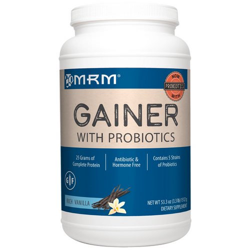 MRM, Gainer With Probiotics, Rich Vanilla, 3.3 lbs (1512 g) فوائد
