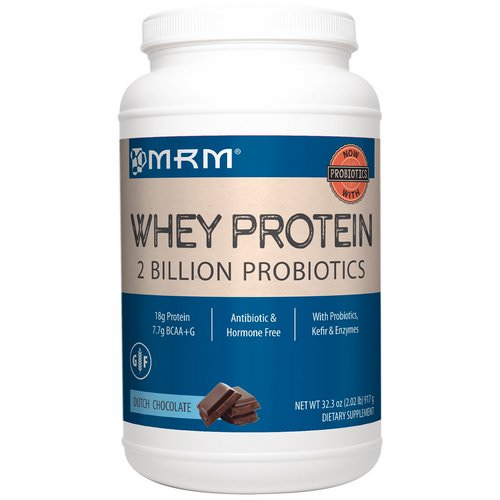 MRM, Natural Whey Protein, 2 Billion Probiotics, Dutch Chocolate, 2.02 lbs (917 g) فوائد