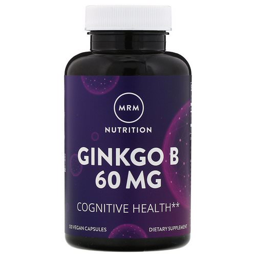 MRM, Nutrition, Ginkgo B, 60 mg, 120 Vegan Capsules فوائد