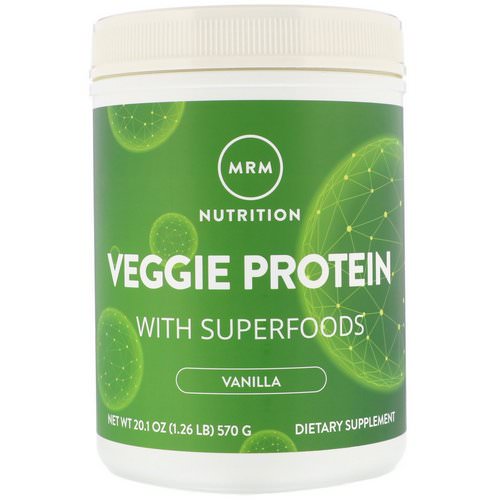 MRM, Nutrition, Veggie Protein with Superfoods, Vanilla, 1.26 lb (570 g) فوائد