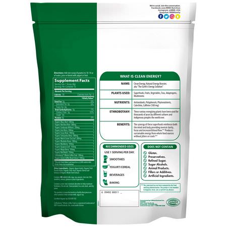 MRM, Organic Clean Energy Powder, Fruit Punch, 4.2 oz (120 g):س,برف,دس, الخضر
