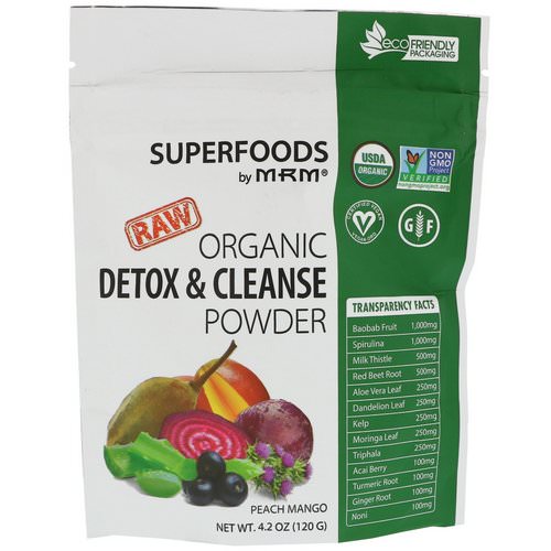 MRM, Organic Detox & Cleanse Powder, Peach Mango, 4.2 oz (120 g) فوائد