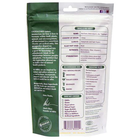 MRM, Raw Organic Red Beet Powder, 8.5 oz (240 g):بنجر, س,برف,دس