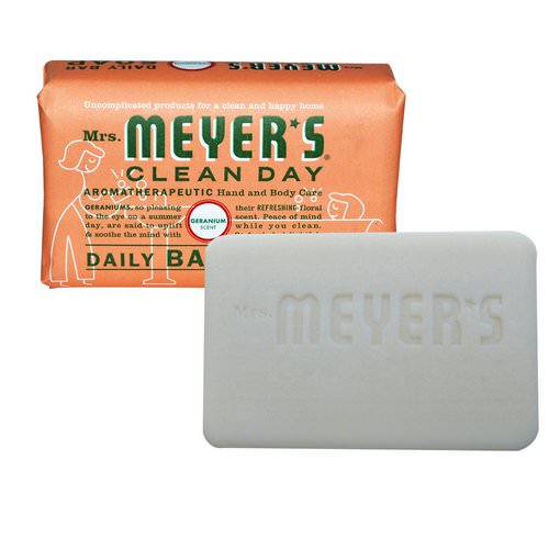 Mrs. Meyers Clean Day, Daily Bar Soap, Geranium Scent, 5.3 oz (150 g) فوائد
