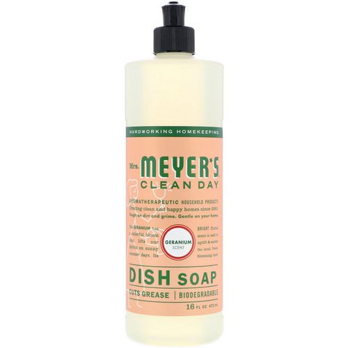 Mrs. Meyers Clean Day, Dish Soap, Geranium Scent, 16 fl oz (473 ml) فوائد