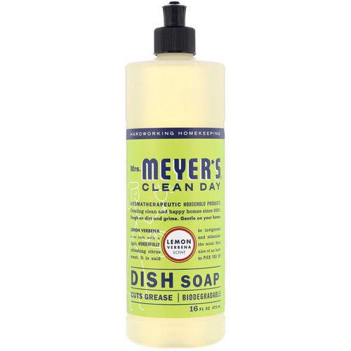 Mrs. Meyers Clean Day, Dish Soap, Lemon Verbena Scent, 16 fl oz (473 ml) فوائد