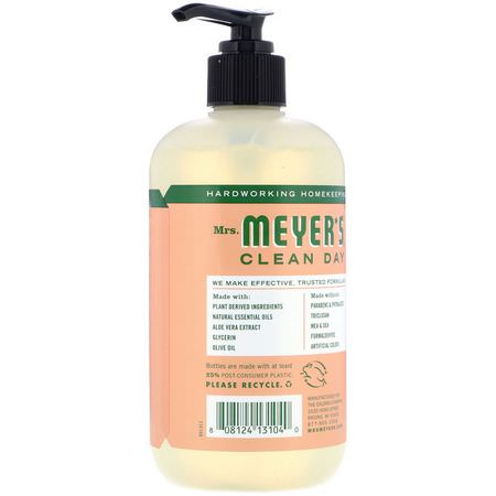 Mrs. Meyers Clean Day, Hand Soap, Geranium Scent, 12.5 fl oz (370 ml):صاب,ن اليد, الدش