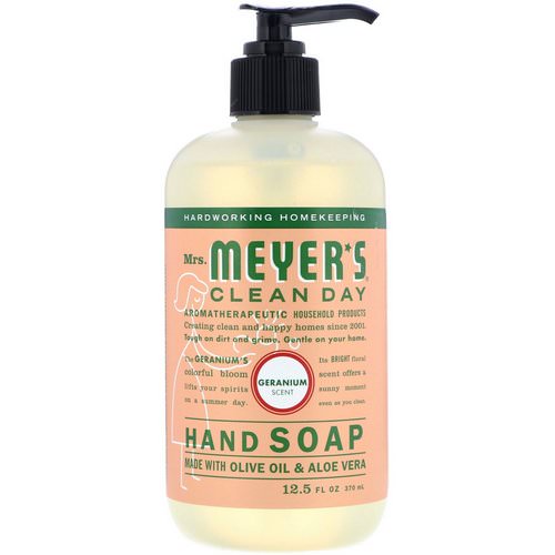 Mrs. Meyers Clean Day, Hand Soap, Geranium Scent, 12.5 fl oz (370 ml) فوائد