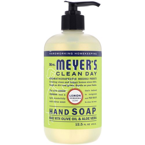 Mrs. Meyers Clean Day, Hand Soap, Lemon Verbena Scent, 12.5 fl oz (370 ml) فوائد