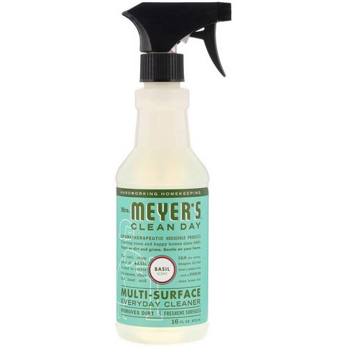 Mrs. Meyers Clean Day, Multi-Surface Everyday Cleaner, Basil Scent, 16 fl oz (473 ml) فوائد