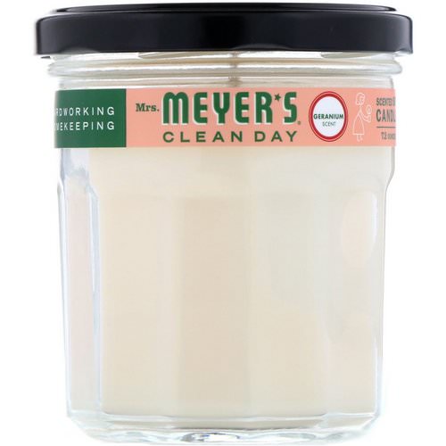 Mrs. Meyers Clean Day, Scented Soy Candle, Geranium Scent, 7.2 oz فوائد