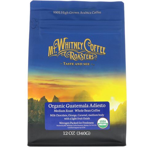 Mt. Whitney Coffee Roasters, Organic Guatemala Adiesto, Medium Roast, Whole Bean Coffee, 12 oz (340 g) فوائد