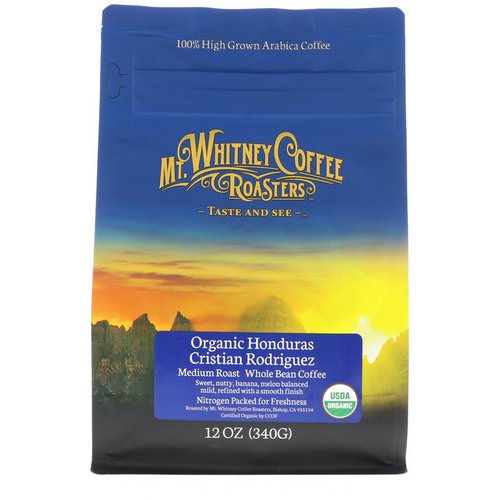 Mt. Whitney Coffee Roasters, Organic Honduras Cristian Rodriguez, Medium Roast, Whole Bean Coffee, 12 oz (340 g) فوائد