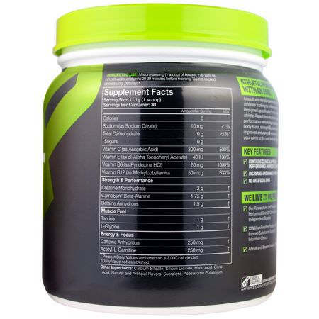 MusclePharm, Assault, Energy + Strength, Pre-Workout, Green Apple, 11.75 oz (333 g):الكرياتين م,ن,هيدرات, الكرياتين