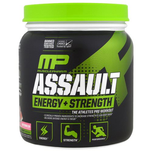 MusclePharm, Assault Energy + Strength, Pre-Workout, Watermelon, 12.17 oz (345 g) فوائد