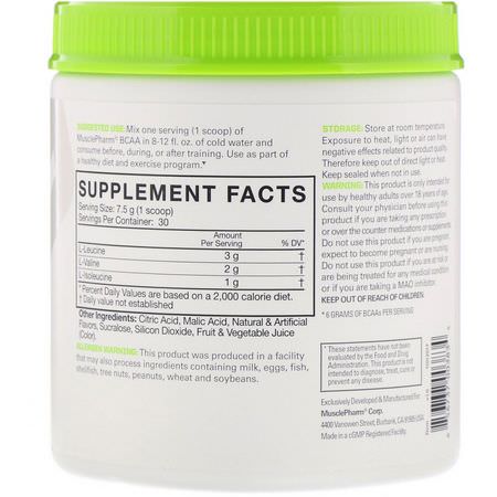 MusclePharm, BCAA Essentials, Blue Raspberry, 0.50 lbs (225 g):BCAA,الأحماض الأمينية