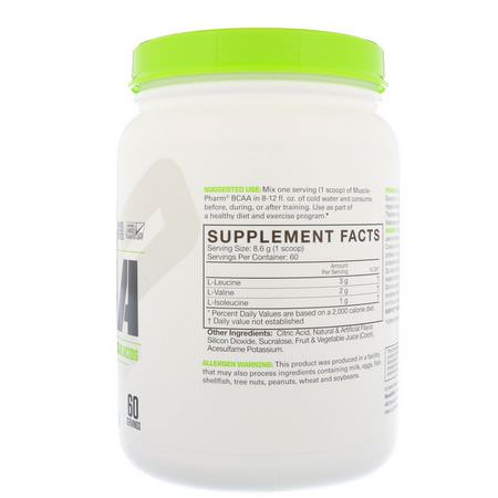 MusclePharm, BCAA Essentials, Fruit Punch, 1.14 lbs (516 g):BCAA,الأحماض الأمينية