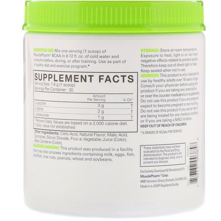 MusclePharm, BCAA Essentials, Lemon Lime, 0.52 lbs (234 g):BCAA,الأحماض الأمينية
