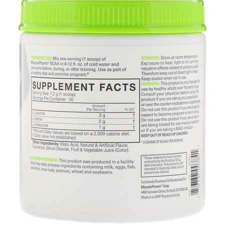 MusclePharm, BCAA Essentials, Watermelon, 0.48 lbs (216 g):BCAA,الأحماض الأمينية