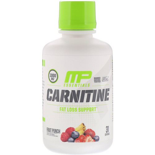 MusclePharm, Carnitine, Fat Loss Support, Fruit Punch, 1000 mg, 15.5 fl oz (458.8 ml) فوائد