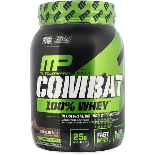 MusclePharm, Combat 100% Whey Protein, Chocolate Milk, 2 lbs (907 g) فوائد