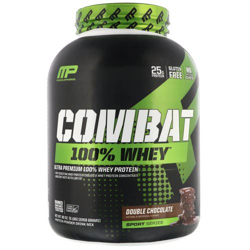 MusclePharm, Combat 100% Whey Protein, Double Chocolate, 5 lbs (2269 g) فوائد