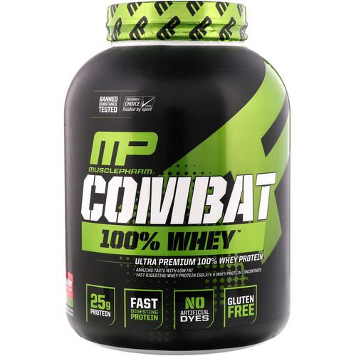 MusclePharm, Combat 100% Whey Protein, Strawberry, 5 lbs (2269 g) فوائد