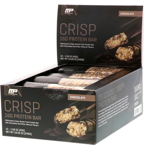 MusclePharm, Combat Crisp Protein Bars, Chocolate, 12 Bars, 1.59 oz (45 g) Each فوائد