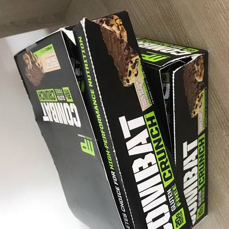MusclePharm, Combat Crunch, Chocolate Chip Cookie Dough, 12 Bars, 63 g Each