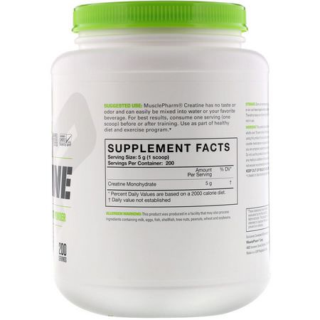 MusclePharm, Creatine Essentials, Unflavored, 2.2 lbs (1 kg):الكرياتين م,ن,هيدرات, الكرياتين