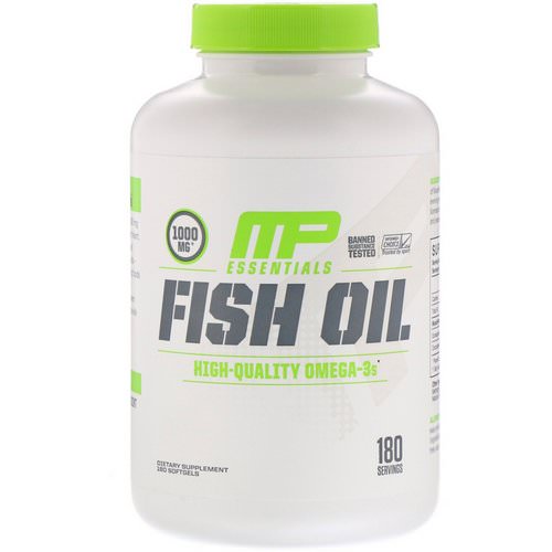 MusclePharm, Essentials, Fish Oil, 180 Softgels فوائد