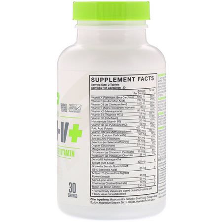 MusclePharm, Essentials, Multi-V+, The Athlete's Multi-Vitamin, 60 Tablets:التغذية الرياضية, الفيتامينات المتعددة