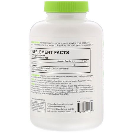 MusclePharm, Glutamine Essentials, 240 Capsules:L-Glutamine, أحماض أمينية